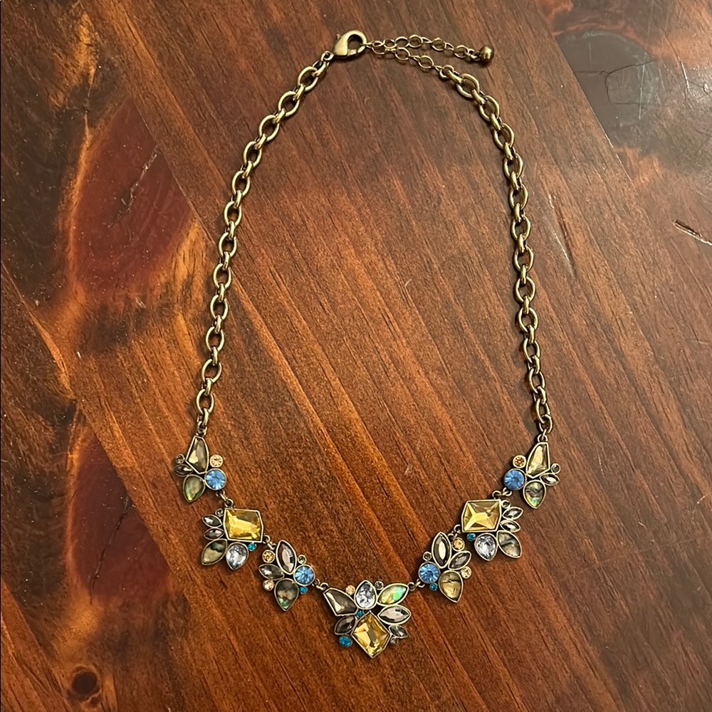 NEW Blue & Crystal Shell Cluster Necklace